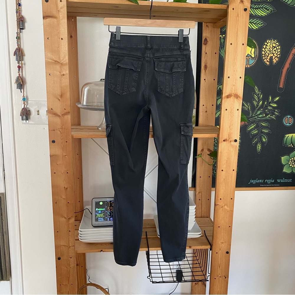 SPANX Stretch Twill Ankle Cargo Pants Washed Black Small - Picture 6 of 16